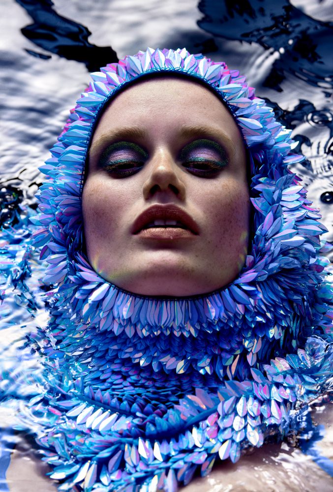 Model Nancy Schneider photographed by Frankie Batista - FISH CALLED NANCY beauty editorial for Reserved magazine. Image 4.