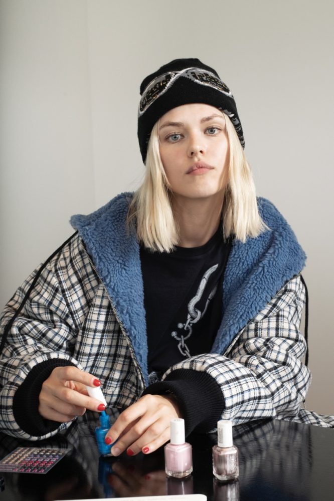 brunette beanie office SSSTUFF FW24 Campaign Photographed by Richard Kern